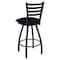 Holland Bar Stool Co 25" Swivel Counter Stool, Black Wrinkle, Canter Twilight Seat X410 - alternate 2